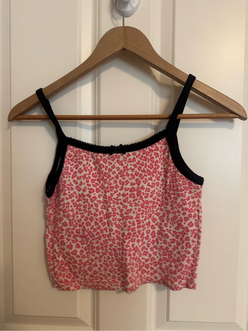 Brandy Melville Pink Leopard Print Cami with Black Trim